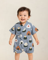 Oishii Sushi Baby Kimono - Dusty Blue
